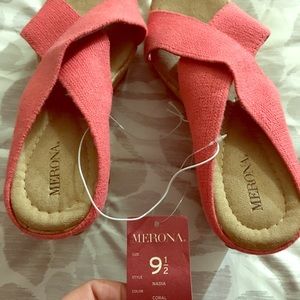 Nadia coral cork Wedge heels by Merona